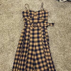 Hold Me Tight Plaid Jumpsuit with Pockets Free People SZ L